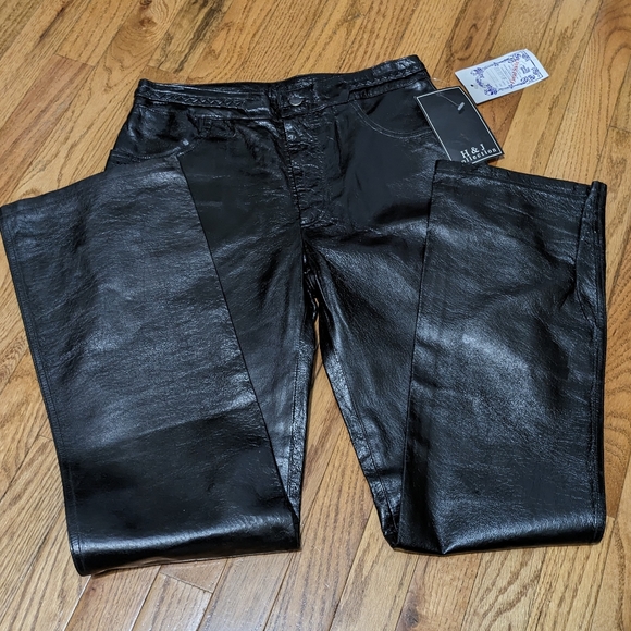 Genuine Size 10 Leather Pants Black - Picture 2 of 4